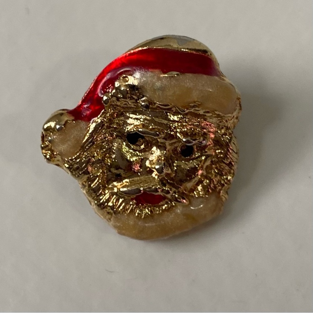 Vintage Santa Claus Pin, Santa Hat Pin Brooch. Used